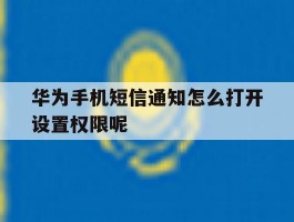 华为手机短信通知怎么打开设置权限呢