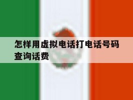 怎样用虚拟电话打电话号码查询话费
