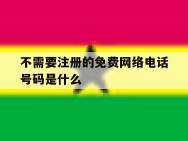 不需要注册的免费网络电话号码是什么