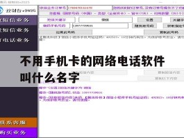 不用手机卡的网络电话软件叫什么名字