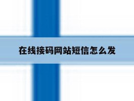 在线接码网站短信怎么发