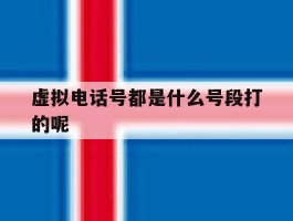 虚拟电话号都是什么号段打的呢