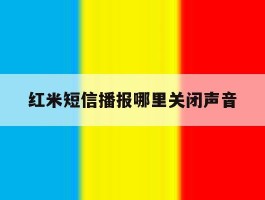 红米短信播报哪里关闭声音