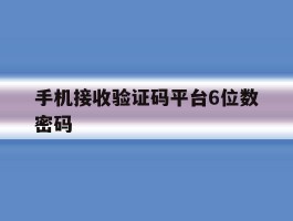 手机接收验证码平台6位数密码