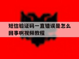 短信验证码一直错误是怎么回事啊视频教程
