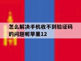 关于怎么解决手机收不到验证码的问题呢苹果12的信息