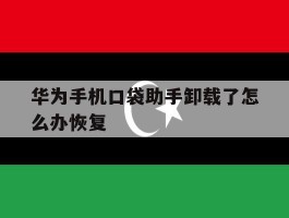 华为手机口袋助手卸载了怎么办恢复