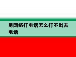 用网络打电话怎么打不出去电话