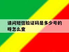 请问短信验证码是多少号的呀怎么查