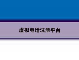 虚拟电话注册平台