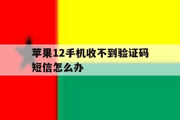 苹果12手机收不到验证码短信怎么办 苹果12手机收不到验证码短信怎么办