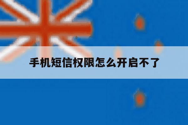 手机短信权限怎么开启不了 手机短信权限怎么开启不了