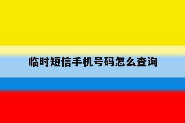 临时短信手机号码怎么查询 临时短信手机号码怎么查询