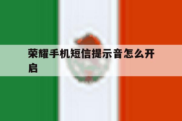 荣耀手机短信提示音怎么开启 荣耀手机短信提示音怎么开启