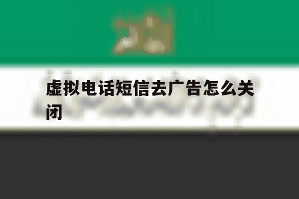 虚拟电话短信去广告怎么关闭 虚拟电话短信去广告怎么关闭