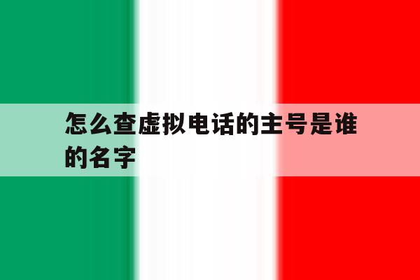 怎么查虚拟电话的主号是谁的名字 怎么查虚拟电话的主号是谁的名字