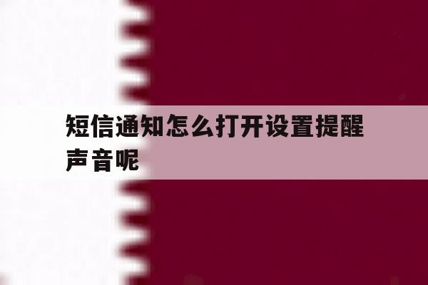 短信通知怎么打开设置提醒声音呢 短信通知怎么打开设置提醒声音呢