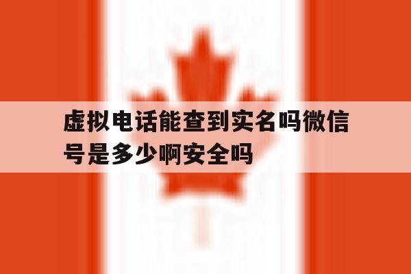 虚拟电话能查到实名吗微信号是多少啊安全吗的简单介绍 虚拟电话能查到实名吗微信号是多少啊安全吗的简单介绍