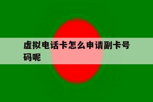 包含虚拟电话卡怎么申请副卡号码呢的词条 包含虚拟电话卡怎么申请副卡号码呢的词条