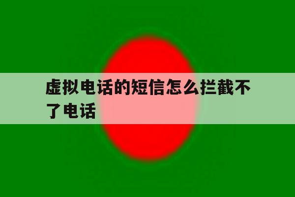 虚拟电话的短信怎么拦截不了电话 虚拟电话的短信怎么拦截不了电话