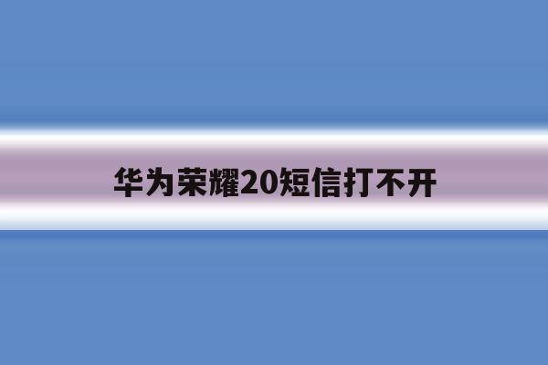 华为荣耀20短信打不开 华为荣耀20短信打不开