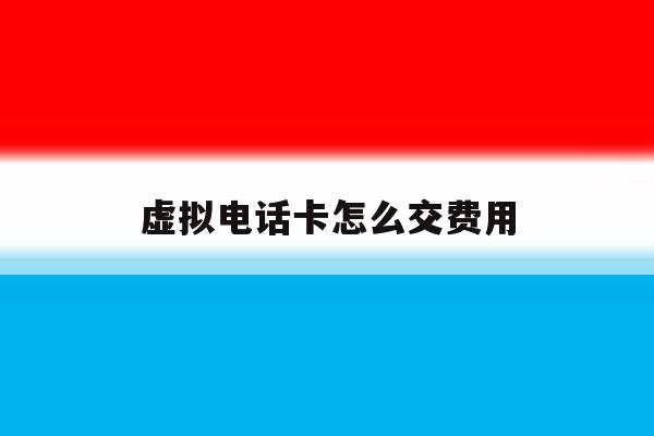 虚拟电话卡怎么交费用 虚拟电话卡怎么交费用