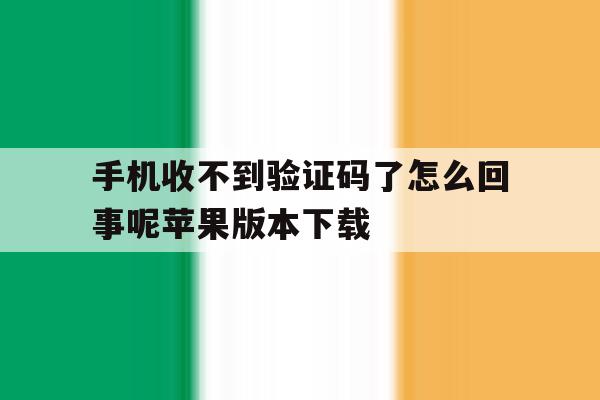 手机收不到验证码了怎么回事呢苹果版本下载 手机收不到验证码了怎么回事呢苹果版本下载