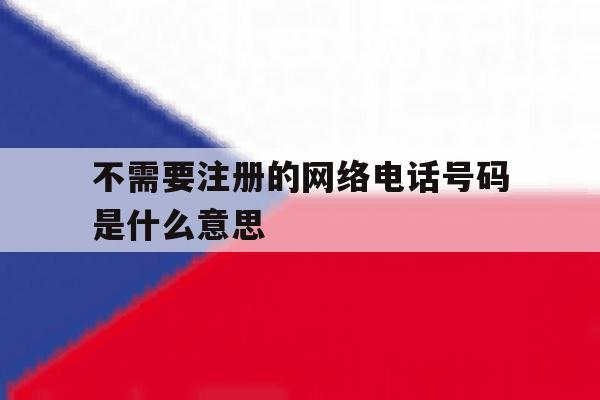 不需要注册的网络电话号码是什么意思 不需要注册的网络电话号码是什么意思